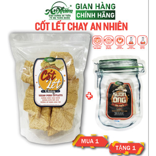 Hàng dinh dưỡng, 250g cốt lết chay an nhiên mua 1 tặng 1 sườn ống lúa mạch chay 50g