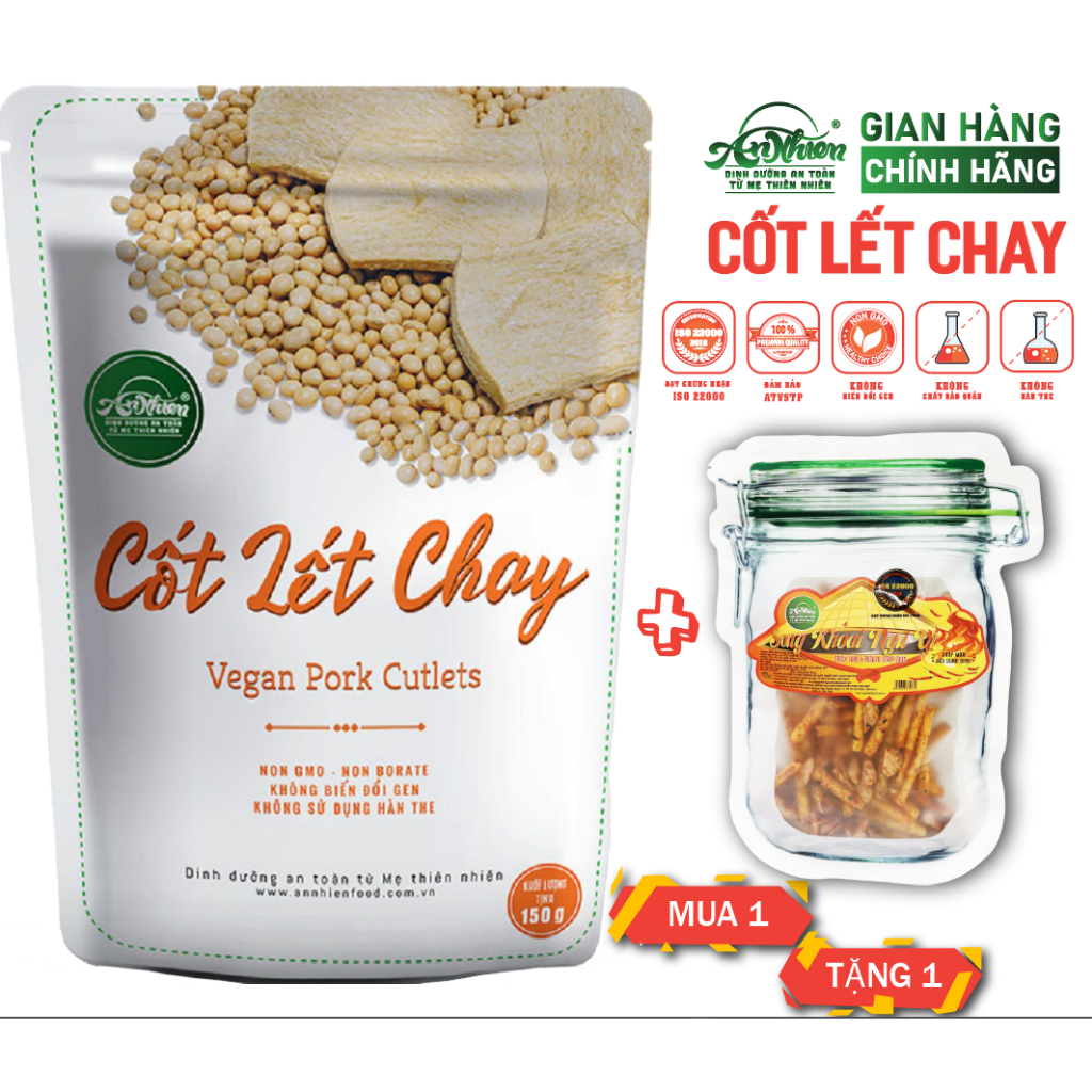 SIÊU DINH DƯỠNG, Cốt Lết Chay An Nhiên MUA 1 TẶNG 1 GÓI SONG KHOAI NGŨ VỊ 40G