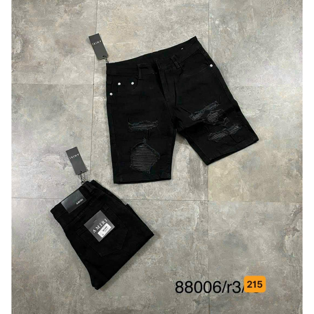 Quần short jean nam đen rách gối cao cấp - chất vải denim dày dặn co giãn thoải mái - TUẤN KIỆT Store 8888 L01