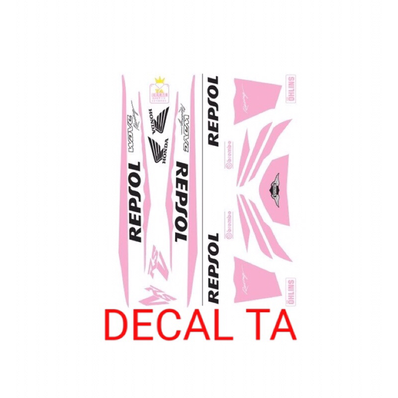 Tem  WAVE 110 mẫu REPSOL cánh chim tem chống phai màu