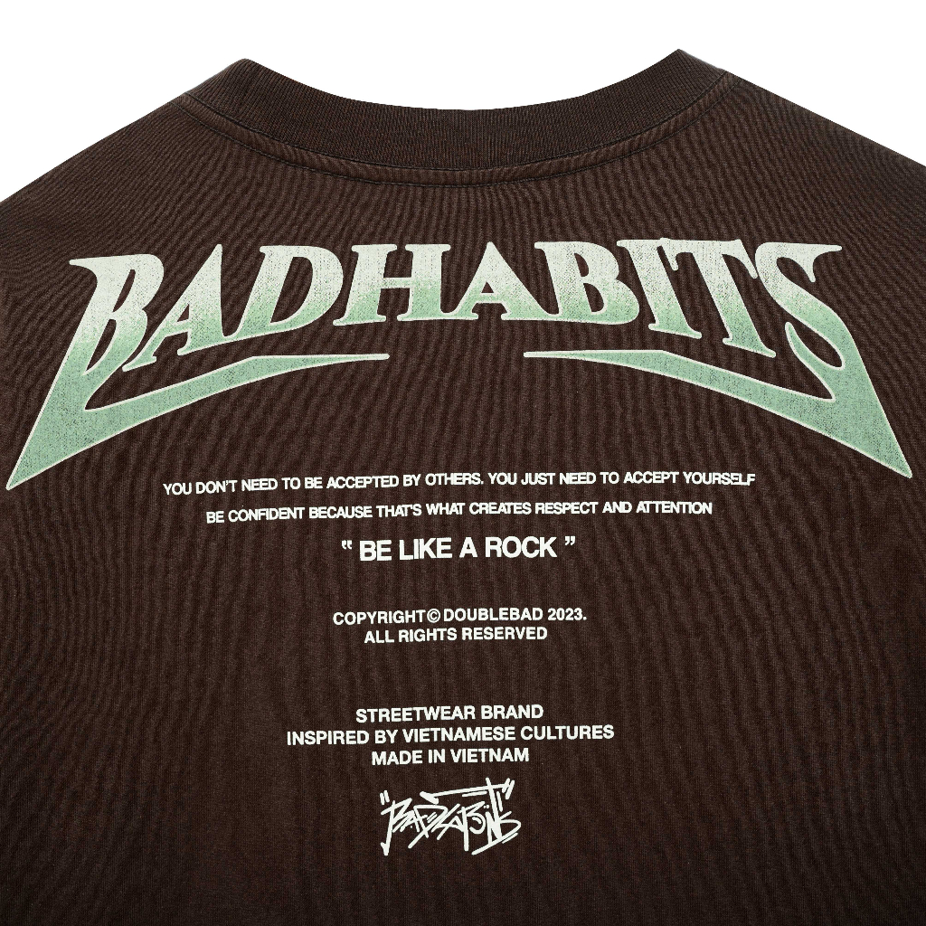 Áo Thun Unisex Bad Habits-Brown Rocker Atonomy Tee - Local Brand Chính Hãng