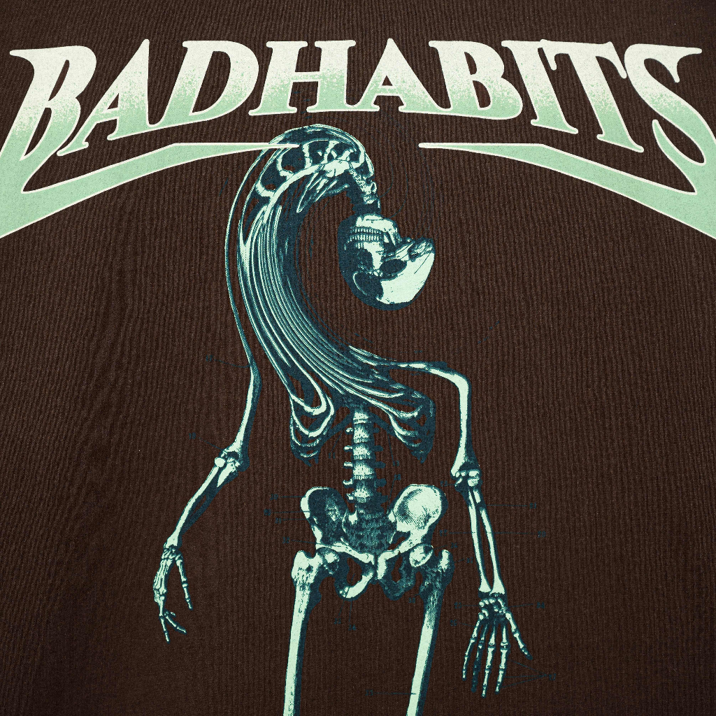 Áo Thun Unisex Bad Habits-Brown Rocker Atonomy Tee - Local Brand Chính Hãng