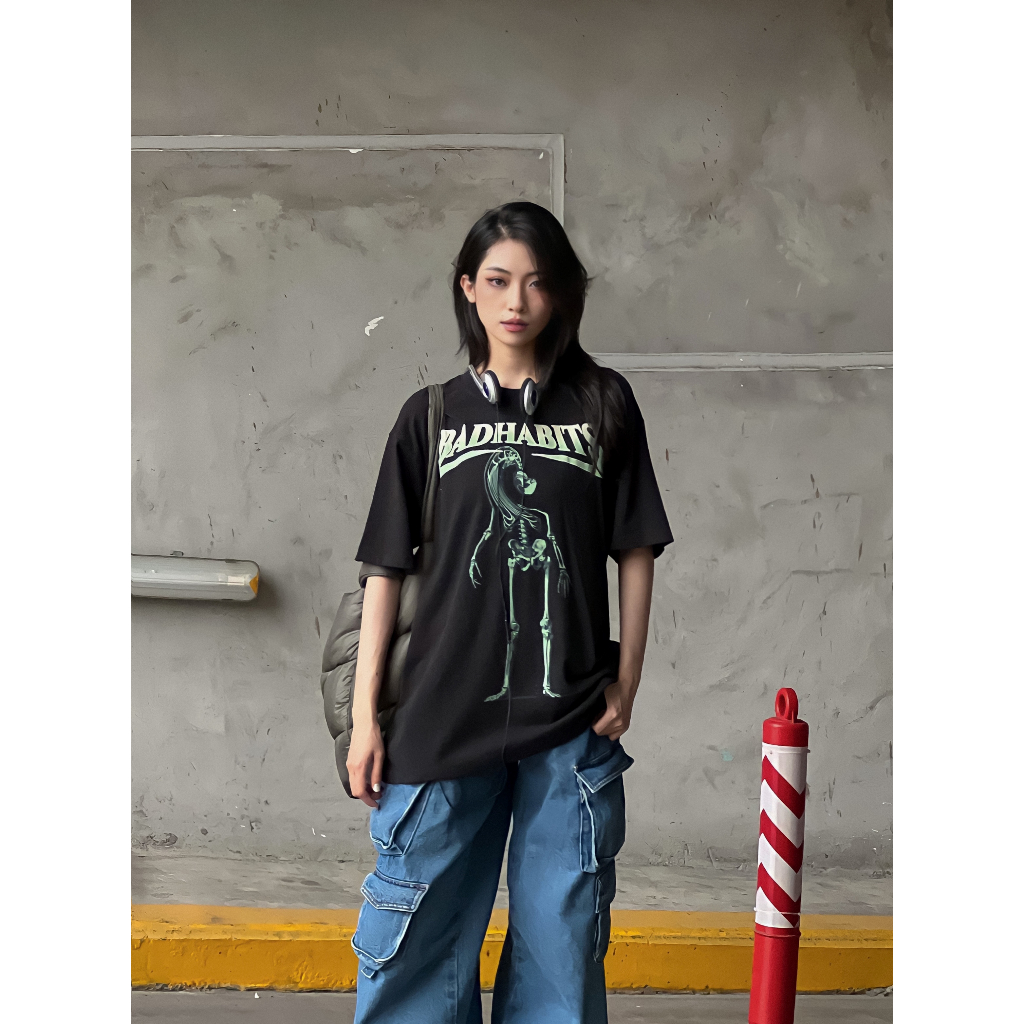 Áo Thun Unisex Bad Habits- Black Rocker Atonomy Tee - Local Brand Chính Hãng