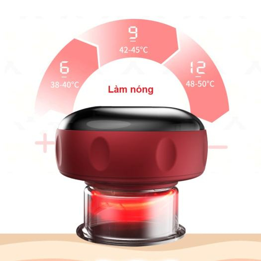 Máy Giác Hơi Cạo Gió Cầm Tay Massage Kết Hợp Nhiệt Và Áp Suất Âm Giúp Giảm Đau Nhức Cơ, Mệt Mỏi, Lưu Thông Khí Huyết.