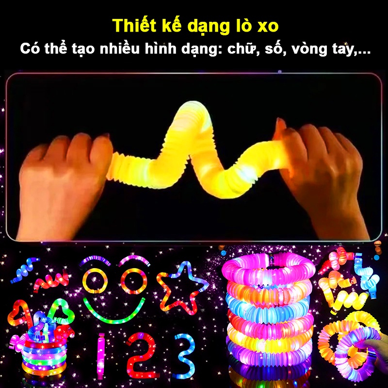 Đồ chơi giảm stress cho bé BBShine, Ống Pop phát sáng tạo hình cảm biến vui nhộn hot trend 2023