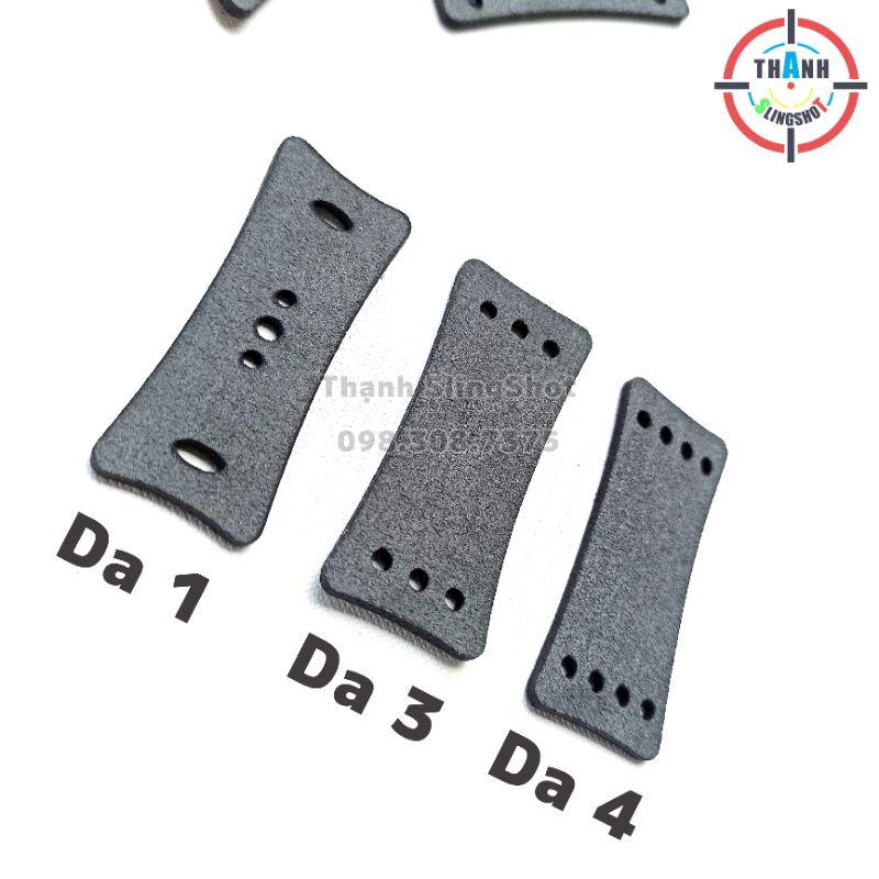 Da 1-3-4 lỗ bản dài 6cm rộng 2,5cm buộc thun tròn và thun dẹp