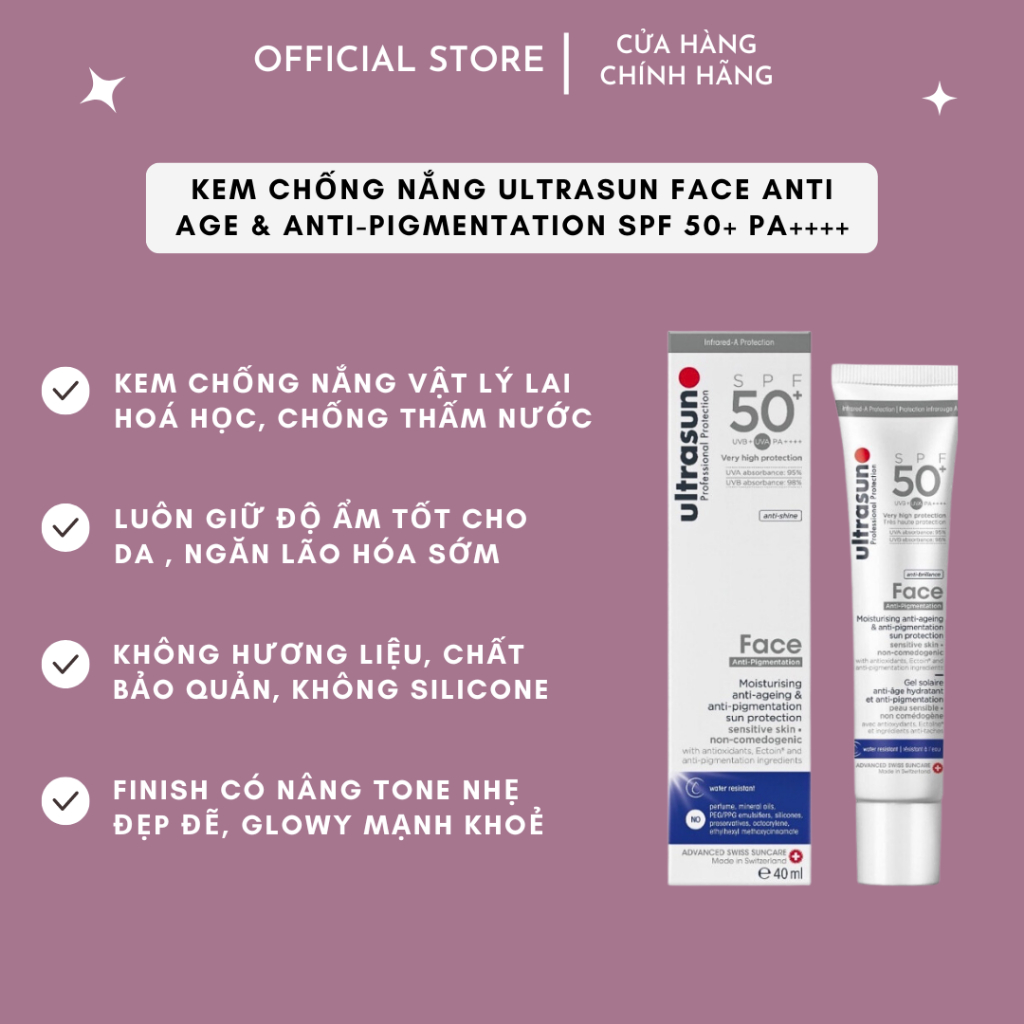 [ HÀNG CÔNG TY ] Kem Chống Nắng Ultrasun Face Anti Age &amp; Anti-Pigmentation SPF 50+ PA++++ Chống Lão Hóa Từ Thụy Sĩ