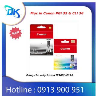 Mực in canon pgi-35, cli-36 dùng cho máy in canon tr150/ip100/ip110 - hàng chính hãng