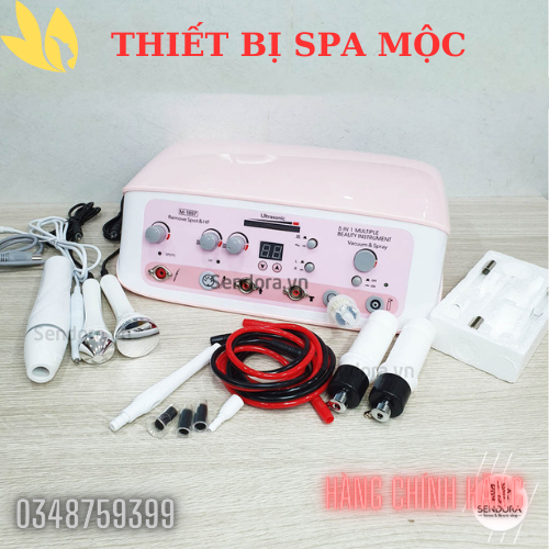 Máy 5 in 1 Spa, Máy Chăm Sóc Da Mặt Đa Năng Trong Spa Dùng Hút Mụn Phun Sương Tẩy Nốt Ruồi Mụn Thịt Sát Khuẩn Điện Tím