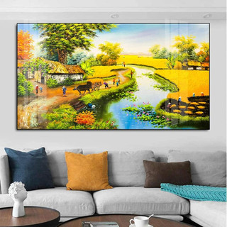 Tranh Treo Tường Tráng Gương Sơn Thủy Đồng Quê Trang Trí Decor Quà Tặng Khai Trương Tân Gia 