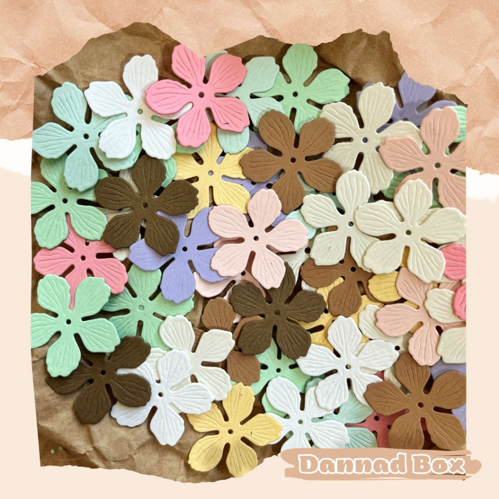 Set 15 Mẫu Diecut Paper Cutting Hoa Trang Trí Scrapbook Journal