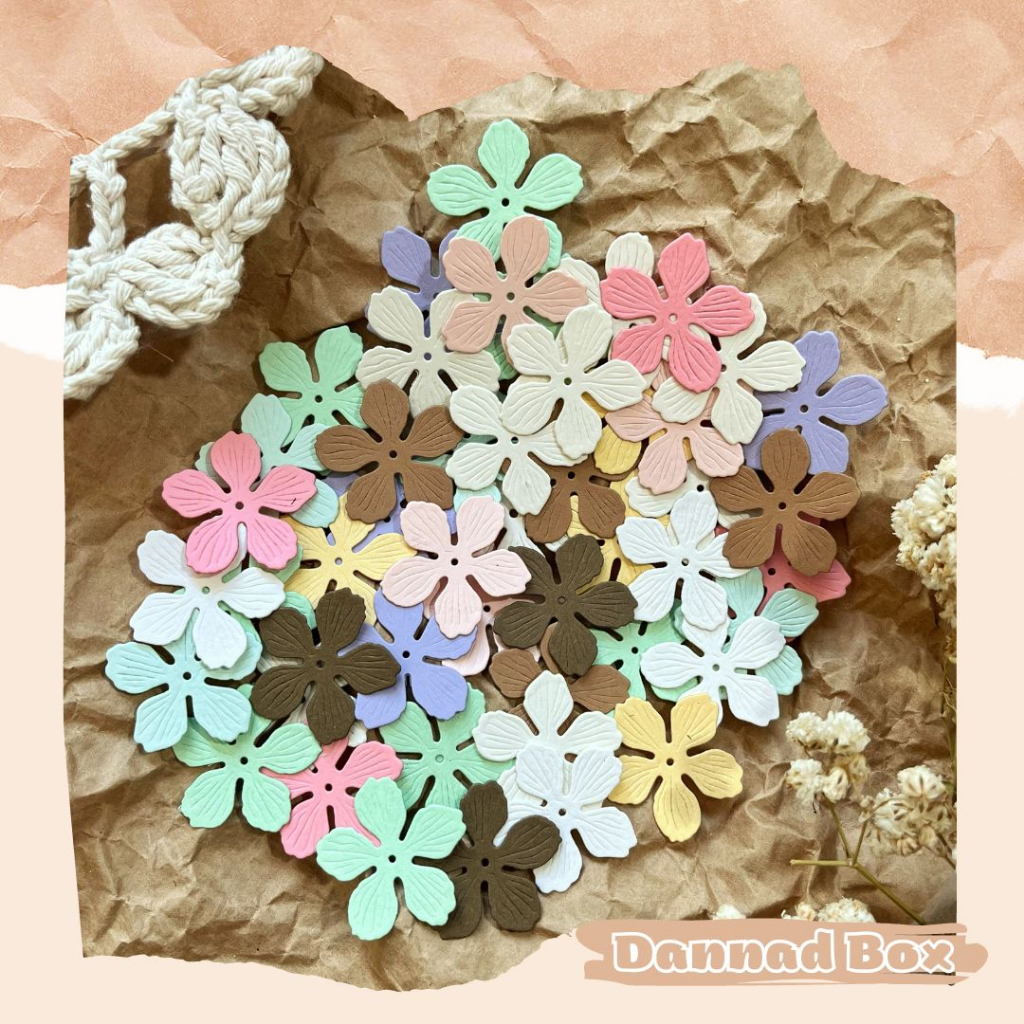 Set 15 Mẫu Diecut Paper Cutting Hoa Trang Trí Scrapbook Journal