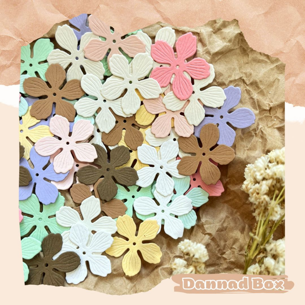 Set 15 Mẫu Diecut Paper Cutting Hoa Trang Trí Scrapbook Journal