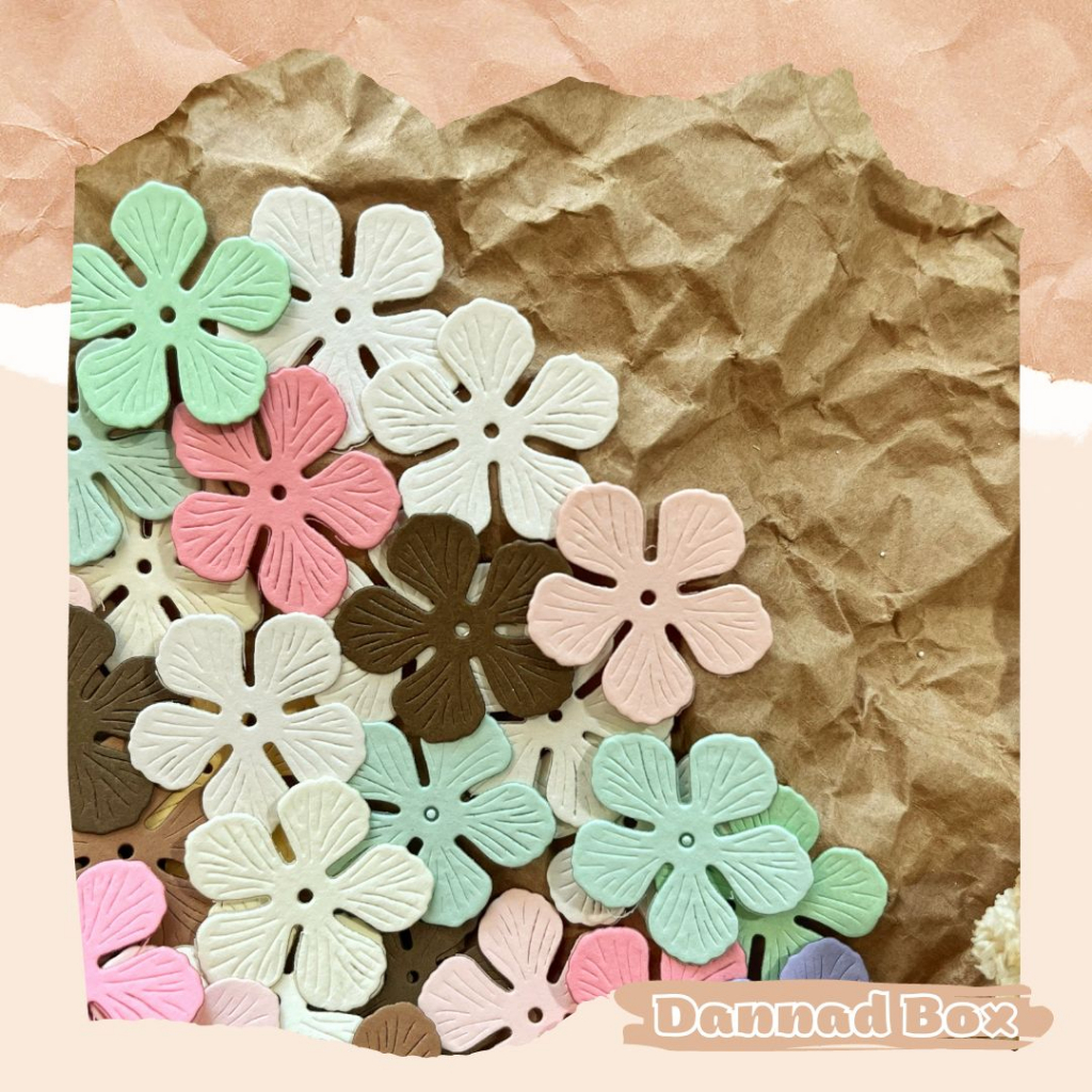 Set 15 Mẫu Diecut Paper Cutting Hoa Trang Trí Scrapbook Journal