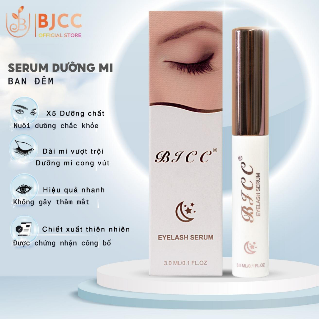 Serum dưỡng mi BJCC (Combo ngày đêm) dưỡng dài mi nhanh chóng - tặng 1 kẹp bấm mi điện