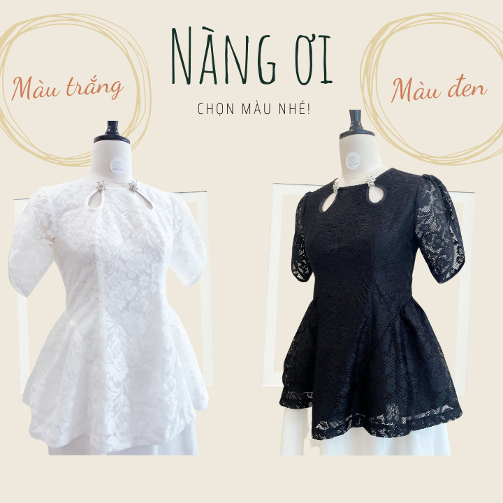 Áo bầu xinh bigsize mặc mùa hè chất ren mềm mại Glam Nest AS032