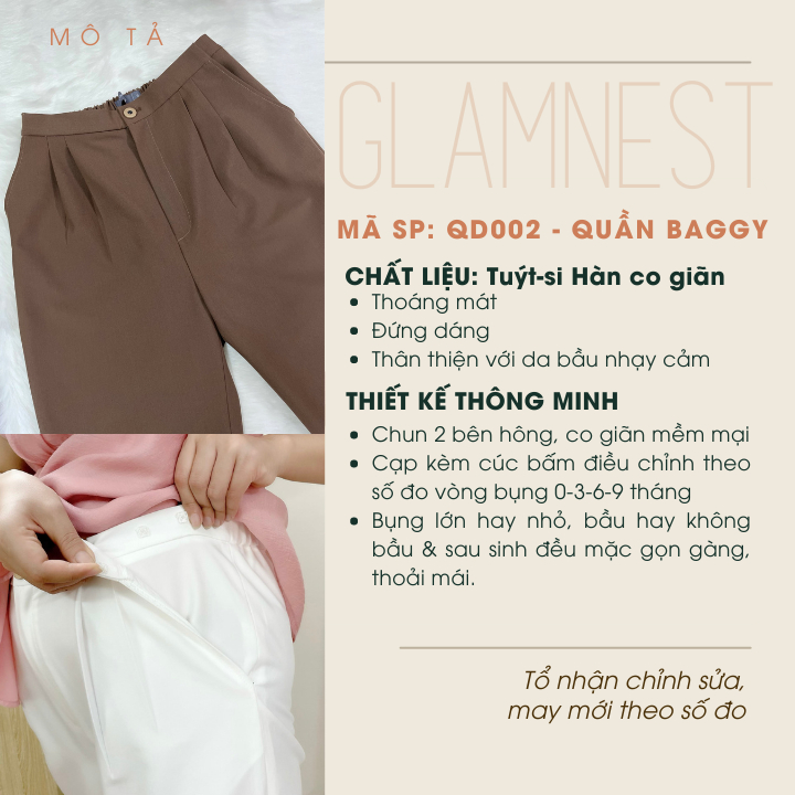 Áo bầu xinh bigsize mặc mùa hè chất ren mềm mại Glam Nest AS032