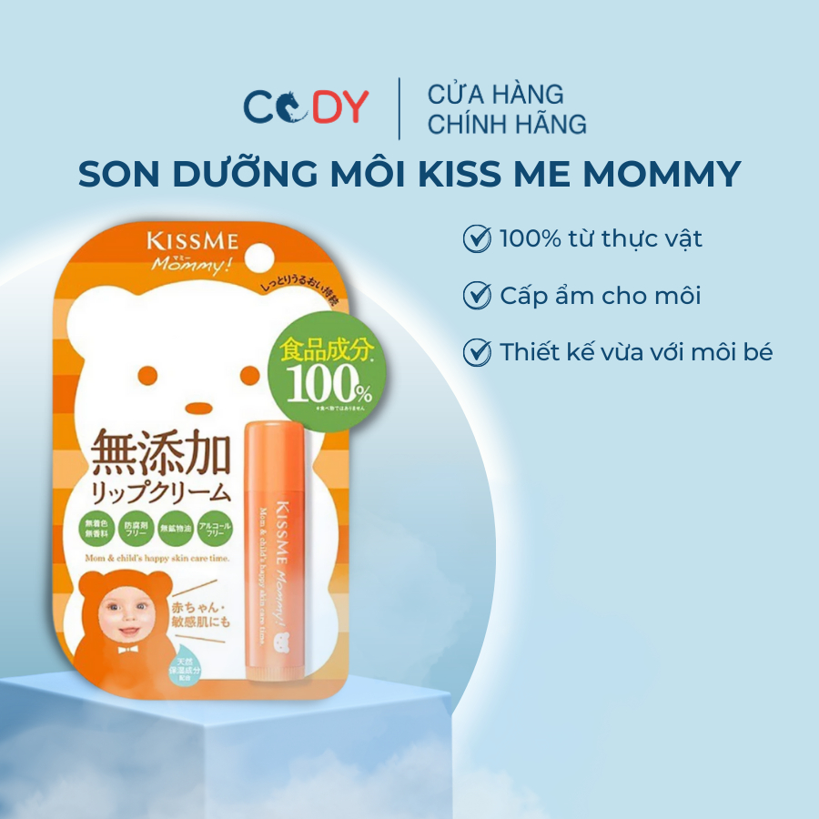 Son dưỡng môi cấp ẩm Nhật Bản Kiss me Mommy Lip Cream N 2.5g cho bé từ 6 tháng tuổi