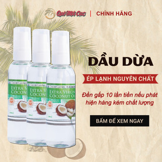 Dầu dừa ép lạnh [hàng hữu cơ] cam kết 100% nguyên chất QUÊ MỘT CỤC 100 / 250ml (handmade)