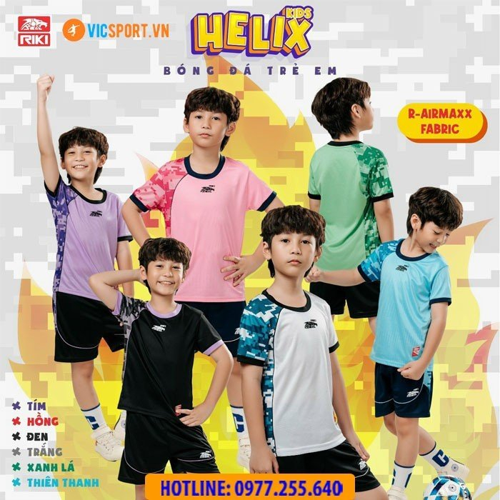 Quần ÁoThể Thao Thương Hiệu Trẻ Em Riki Helix Cao Cấp Cực Xịn Cho Bé - Vicsport