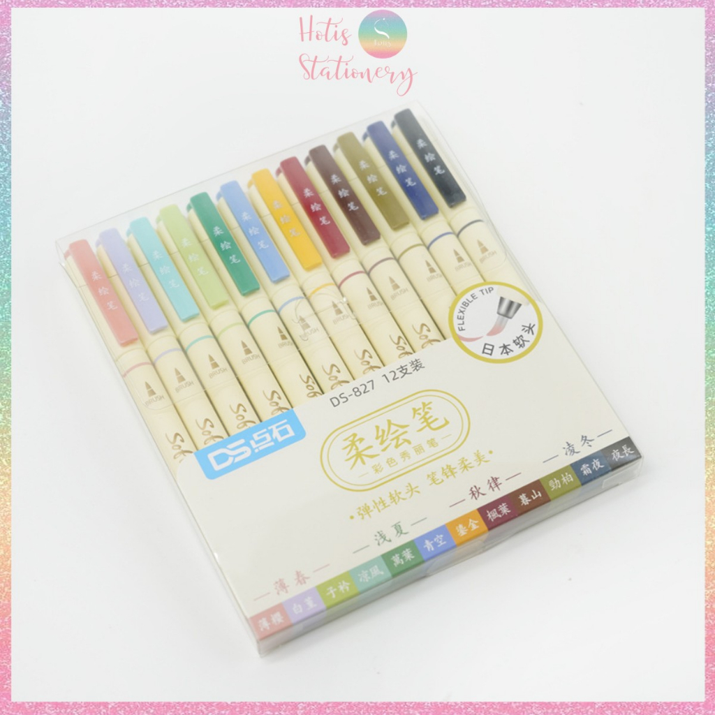 [HOTIS] [24 MÀU] Bút lông đầu mềm Soft tip vẽ tranh, tô màu, viết chữ thư pháp calligraphy - Cây lẻ