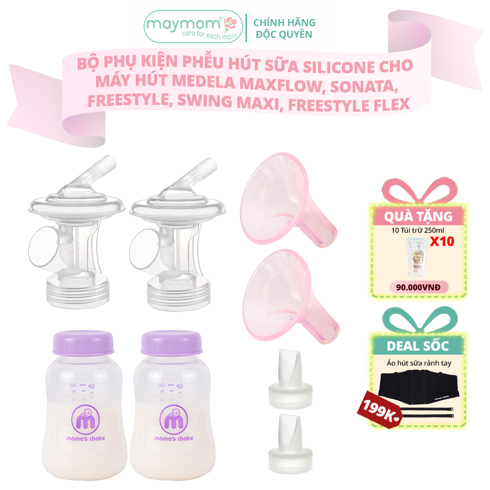 Phụ Kiện Phễu Silicone Dùng Cho Máy Hút Sữa Medela Pump Maxflow, Sonata, FreeStyle, Swing Maxi, Thương Hiệu Maymom