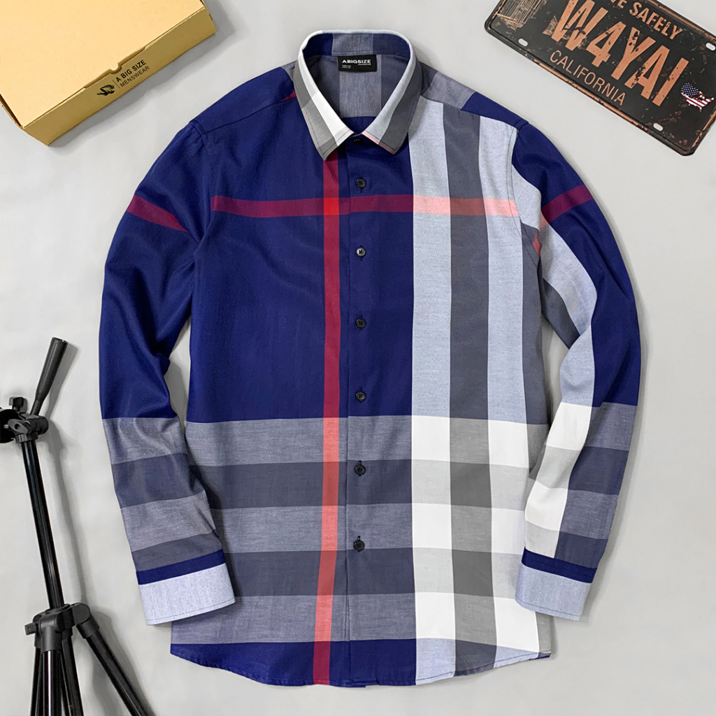 Áo Sơ Mi Dài BBR 01 Bigsize Nam 70-120kg Cao Cấp, Không Bai Mờ, Không Gây Khó Chịu Khi Mặc