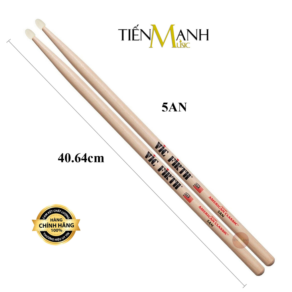Dùi Trống Vic Firth 5A, 7A, 5AN, 7AN Đầu Nhựa - American Classic Hickory Drumsticks VicFirth