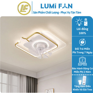 Quạt ốp đèn trần trang trí lumifan, sải cánh 50cm, quạt trần đèn decor, quạt trần trang trí, bảo hành 24 tháng, mã z620