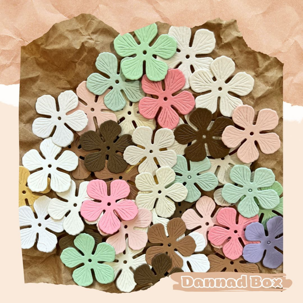 Set 15 Mẫu Diecut Paper Cutting Hoa Trang Trí Scrapbook Journal