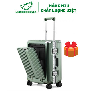 Vali du lịch khung nhôm khoá sập Dream Traveller, có ổ sạc, khay đựng nước, móc treo đồ