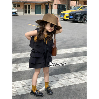 Bg113- sét 3 chi tiết gile đen bé gái