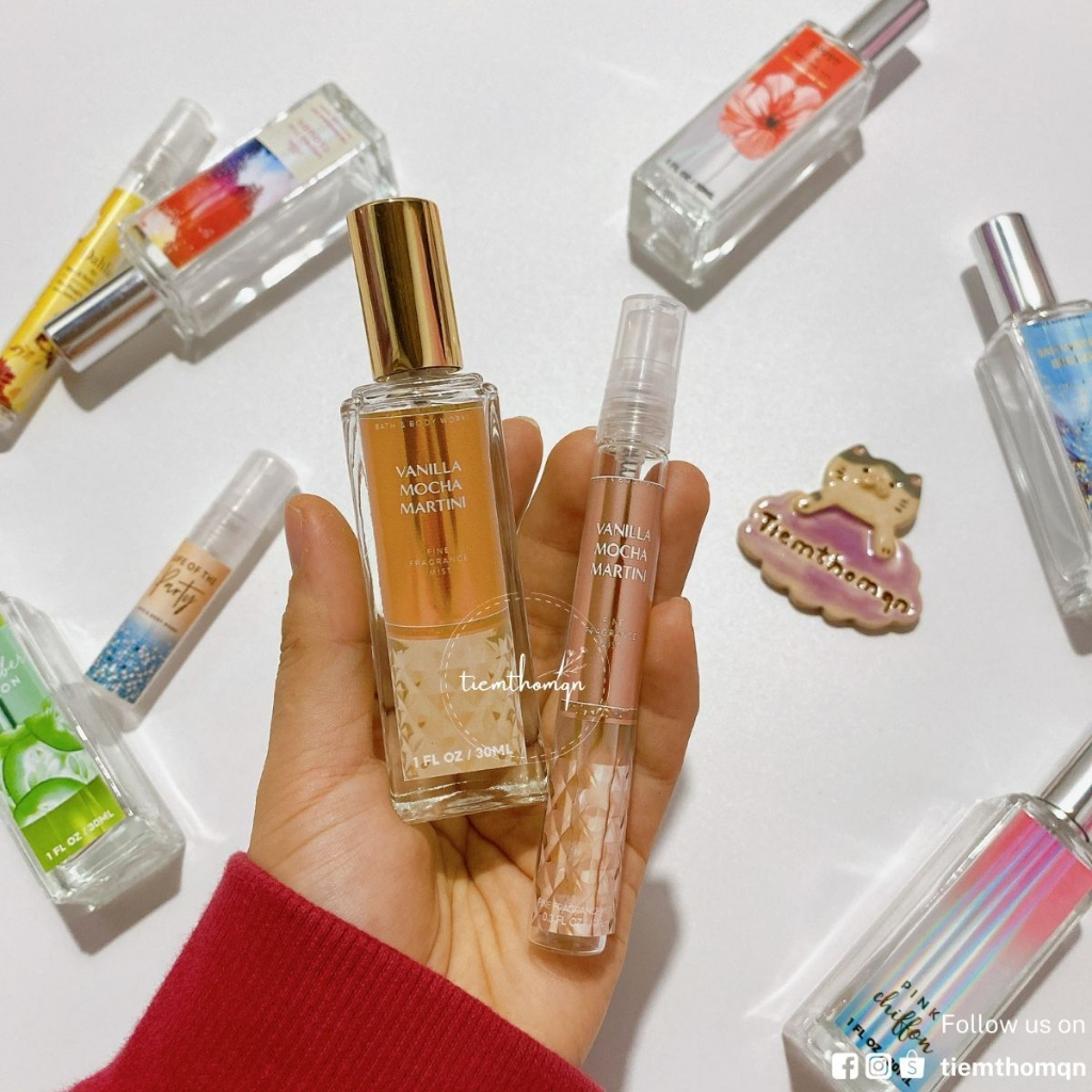 Xịt Thơm Toàn Thân Body Mist Vanilla Mocha Martini Bath & Body Works Mùi Hương Ấm Áp, Thân Thuộc