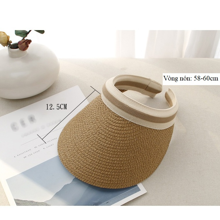 Mũ nón cói nửa đầu che nắng mùa hè xinh xắn chất đẹp dày đứng form - Mã CO003