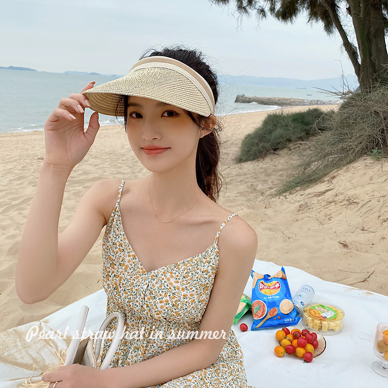 Mũ nón cói nửa đầu che nắng mùa hè xinh xắn chất đẹp dày đứng form - Mã CO003