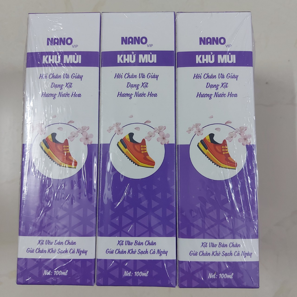 Xịt Khử Mùi NANO vip Hôi Chân, Giày Hương Nước Hoa, Hương Quế.