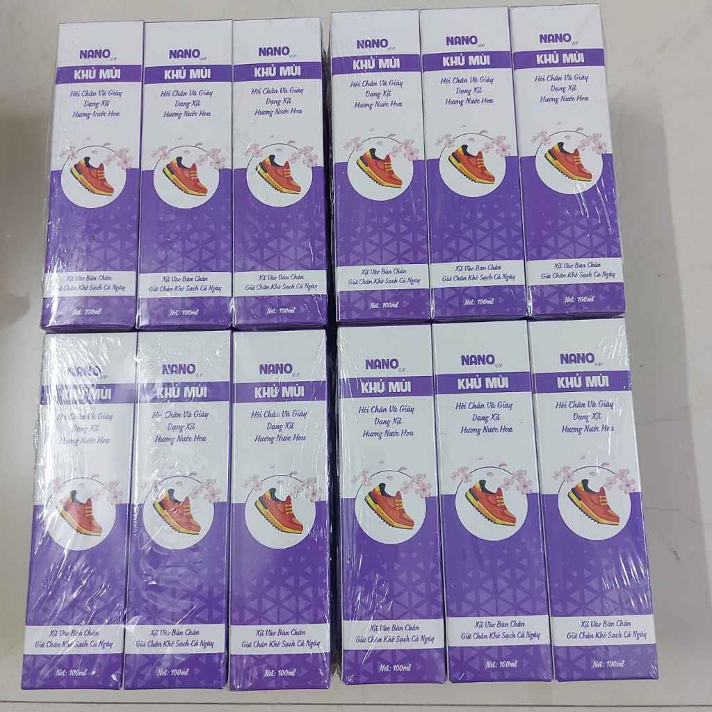 Xịt Khử Mùi NANO vip Hôi Chân, Giày Hương Nước Hoa, Hương Quế.