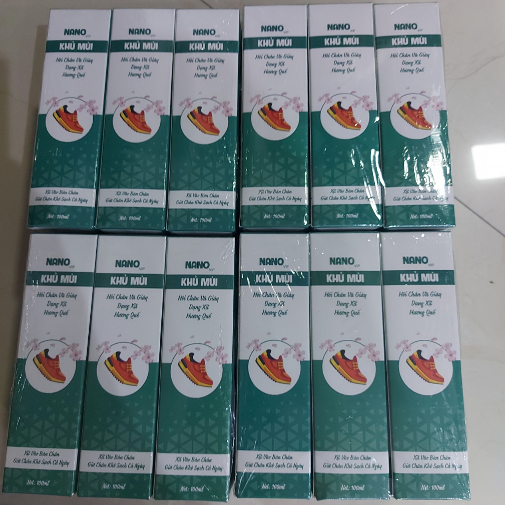 Xịt Khử Mùi NANO vip Hôi Chân, Giày Hương Nước Hoa, Hương Quế.