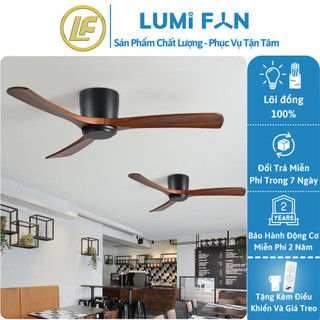 Quạt đèn trần trang trí lumifan, sải cánh 132cm, quạt trần đèn decor, quạt trần trang trí, bh 24 tháng, mã 52hz-195