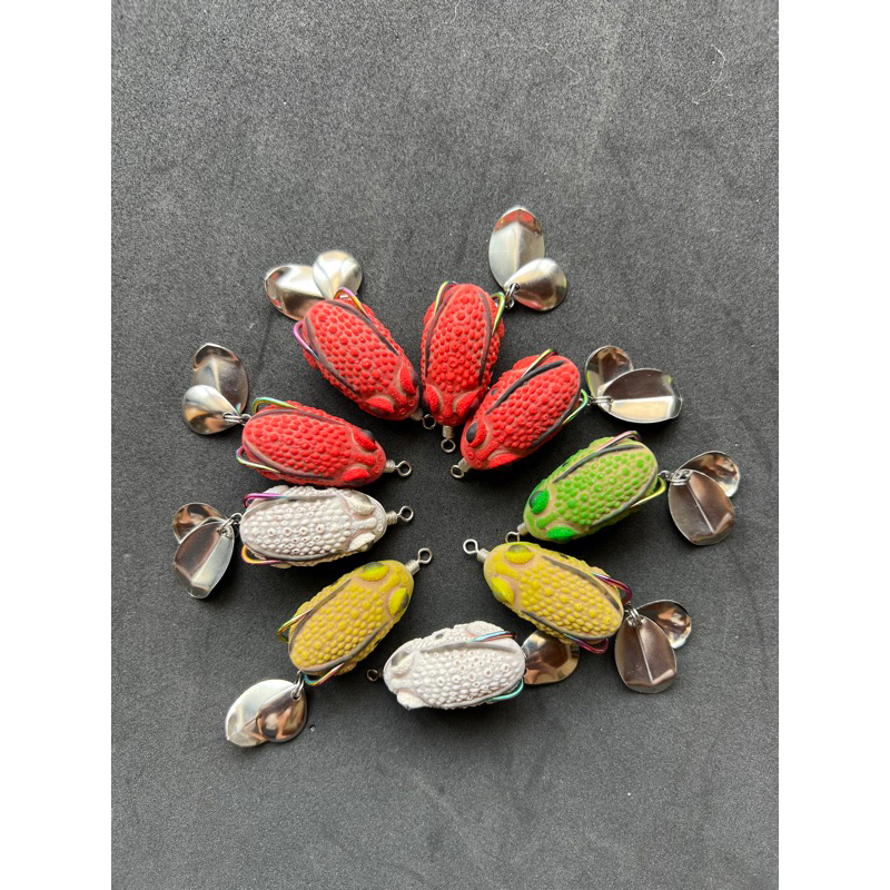 Nhái Hơi Nổi Mini Câu Cá Lóc Lưỡi SNS Titan Siêu Bén Kích Thước 3,5cm Nặng 7gam