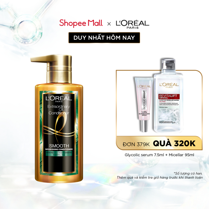 Dầu xả dưỡng tóc suôn mượt tóc cao cấp L'Oreal Paris Extraordinary Oil Smooth 440ml | BigBuy360 - bigbuy360.vn