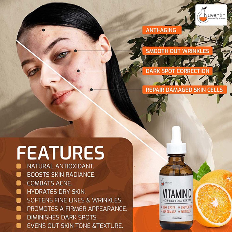 Serum Collagen- Vitamin C Nuventin Sáng Da Mờ Thâm 52ml