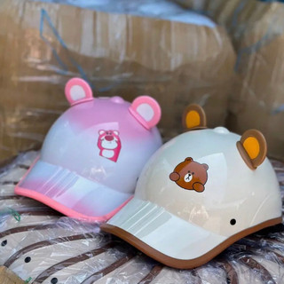 Nón bảo hiểm kết gấu panda có lỗ cột tóc mẫu mới