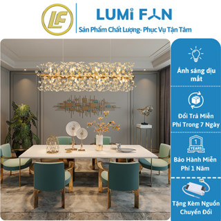 Đèn Chùm Thả Trần LumiFan, Đèn Chùm Thả Pha Lê - Đèn Treo Trang Trí Phòng Hàng Chính Hãng Bảo hành 12 Tháng