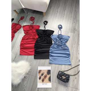 Đầm gân body kiểu đính hoa hot hit