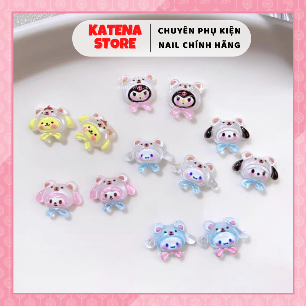 LẺ 1 cái Phụ Kiện Trang Trí Móng Tay 3D Hình Cún, Kuromi, Thỏ, Melody Dễ Thương DIY