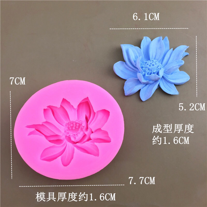 khuôn silicon 4D hình hoa sen cánh mỏng [452]