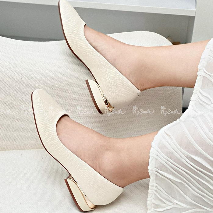 Giày búp bê 2 phân mũi vuông da lấp lánh - The NySmile - AUTO 2