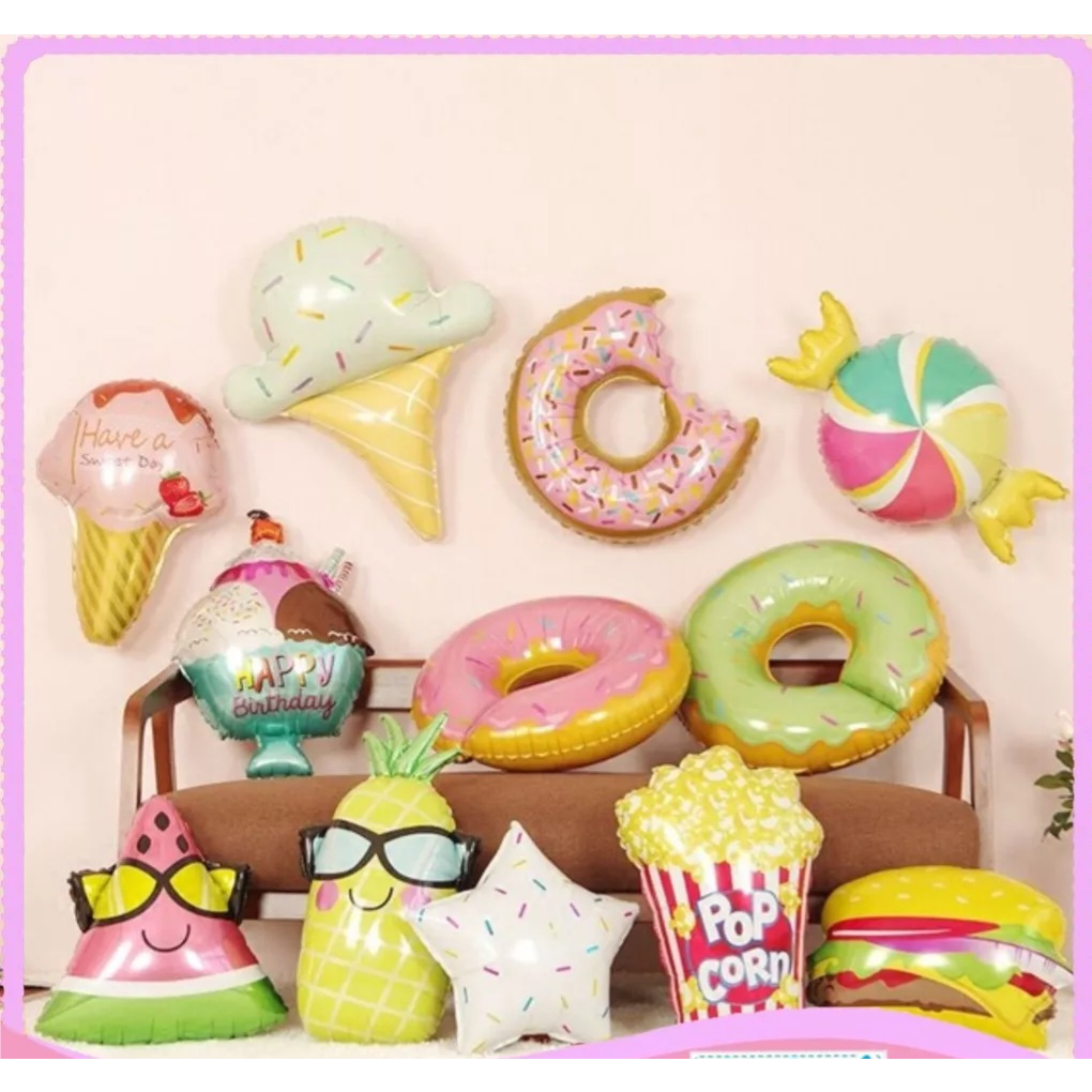 Bóng Trang Trí Bánh Kem, Hộp Bỏng, Bánh, Ly Kem