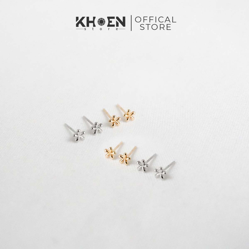 (1 Đôi) Bông tai Hoa mai nhỏ - xi Bạc 925 - Khoen Store